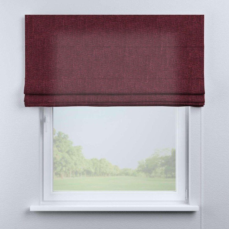 Римская штора «Кортин» для проема, ткань лён кашемир цвет бордовый